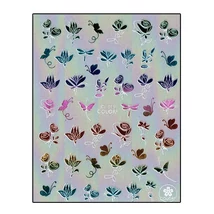 APHRO NAILS NÁLEPKY NA NECHTY GOLD FLOWERS COLORFUL CJ015SZ