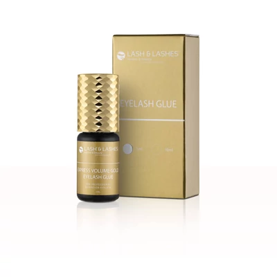 Express Volume Gold Label lepidlo na umelé mihalnice v baleniach po 3 a 5 ml, balenie: 3 ml