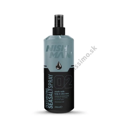 NISHMAN TEXTURIZING SEA SALT SPRAY 02 – SLANÝ SPREJ NA VLASY S ALOE VERA A MORSKOU RIASOU 200ML