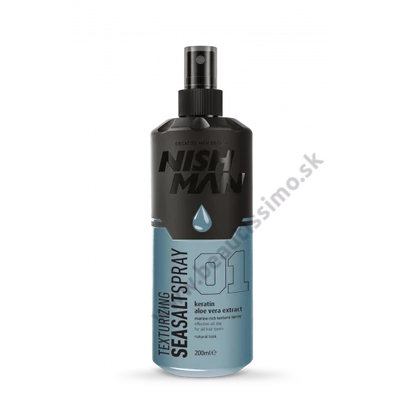 NISHMAN TEXTURIZING SEA SALT SPRAY 01 – SLANÝ SPREJ NA VLASY S ALOE VERA A KERATÍNOM 200ML