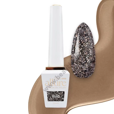 PEARL NAILS ALLURE PRÉMIUM ČIERNO-ZLATÝ TRBLIETAVÝ EFEKTOVÝ GÉL LAK G120