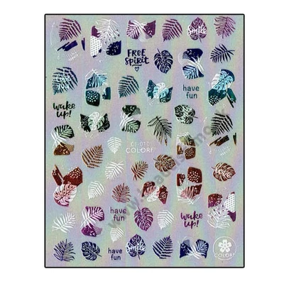 NÁLEPKY NA NECHTY LEAF MANIA COLORFUL CJ010SZ