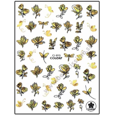 APHRO NAILS NÁLEPKY NA NECHTY GOLD FLOWERS CJ015