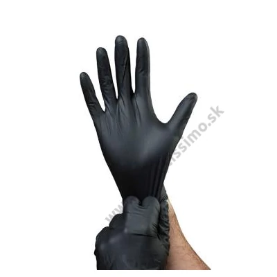EDNORAZOVÉ NITRILOVÉ RUKAVICE ČIERNE "M" - 100KS