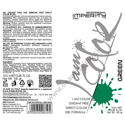 I AM COLOR GÉLOVÁ FARBA NA VLASY 100ml ZELENÁ