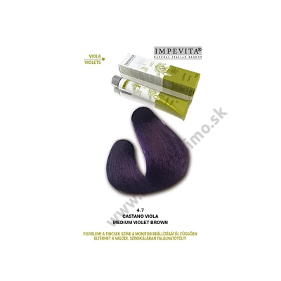 IMPEVITA FARBA NA VLASY BEZ AMONIAKU/PPD/RESORCINOLU 100ml 4.7 STREDNÁ HNEDÁ FIALOVÁ