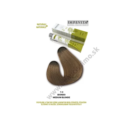 IMPEVITA FARBA NA VLASY BEZ AMONIAKU/PPD/RESORCINOLU 100ml 7.0 STREDNÁ BLOND