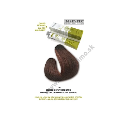 IMPEVITA FARBA NA VLASY BEZ AMONIAKU/PPD/RESORCINOLU 100ml 7.36 STREDNÁ BLOND ZLATO-MAHAGÓNOVÁ