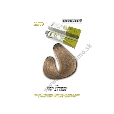 IMPEVITA FARBA NA VLASY BEZ AMONIAKU/PPD/RESORCINOLU 100ml 9.0 VEĽMI SVETLÁ BLOND