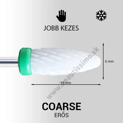 PEARL NAILS KERAMICKÁ BRÚSNA FRÉZA PLAMEŇ/FLAME -  PRE PRAVÁKOV - COARSE